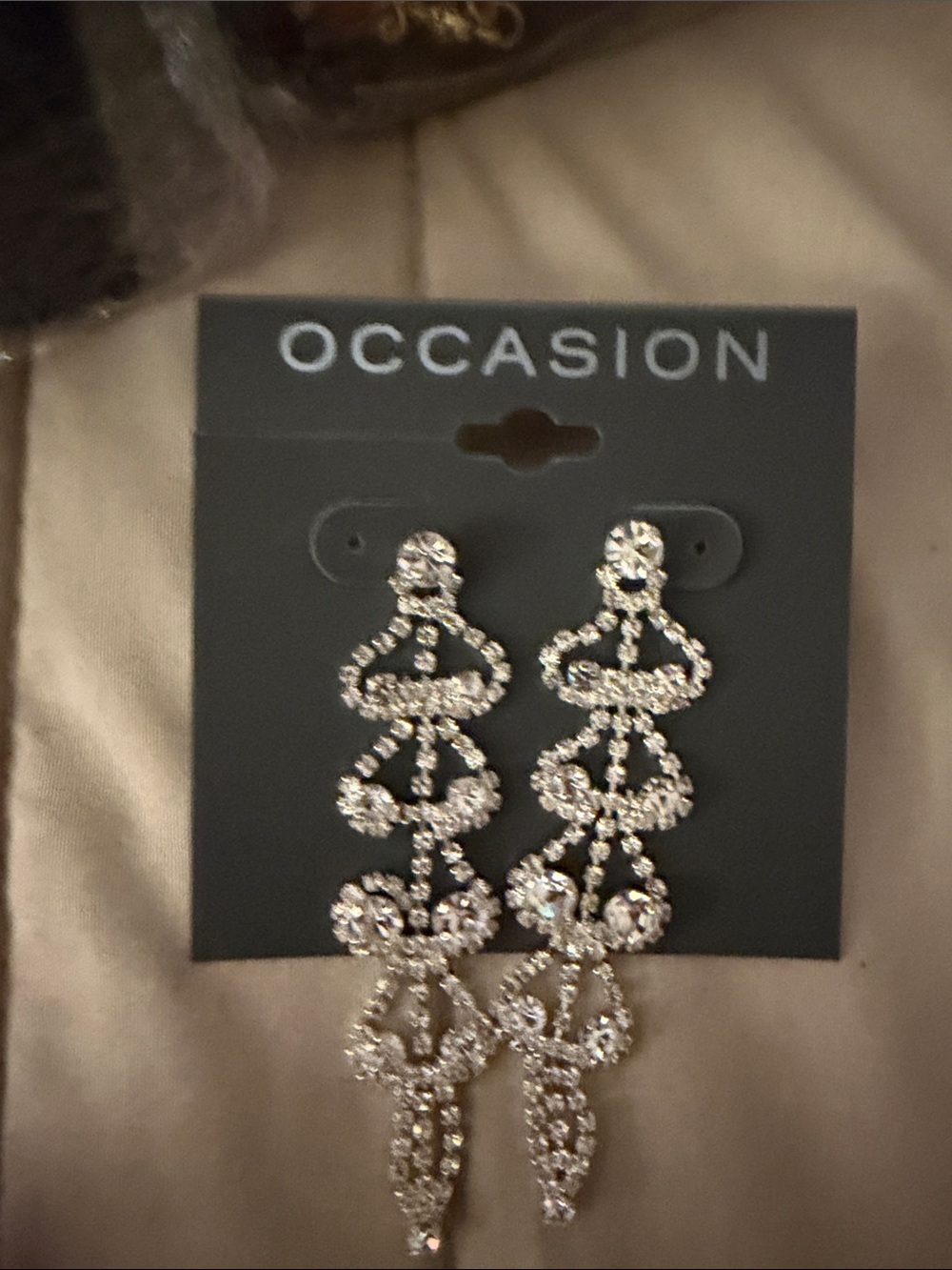 Fashion Occasion Silver Crystal Drop Earrings - Silver Rhinestone Chandelier